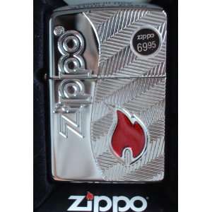 Zippo Lighter Armor Custom Flame 4966 in High Polish Chrome Limited to 
