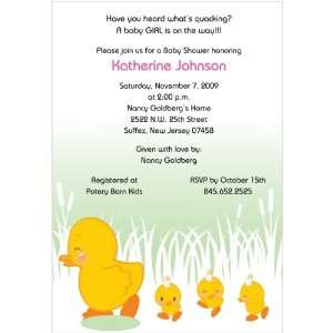  Girl Ducklings Baby Shower Invitations   Set of 20 Baby