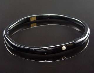 BEAUTIFUL STACKABLE IPPOLITA BLACK RESIN 2 DIAMOND BANGLE BRACELET 18K 