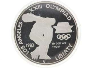 1983 S,1984  S US Olympic One Dollar Commemorative Proof Silver Coin W 