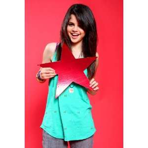Selena Gomez with Big Red Star 20x30 Poster Print