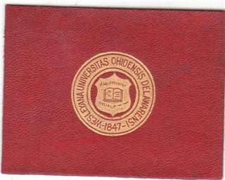 Tobacco Cigarette College Leather Ohio Wesleyan Gold Seal on Red 