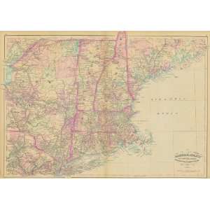  1871 Map of New England by Asher & Adams 