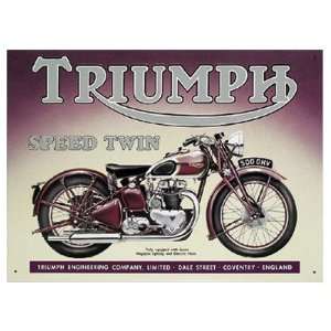  Triumph Speed Twin Motorcycle Sign