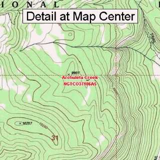  USGS Topographic Quadrangle Map   Archuleta Creek 