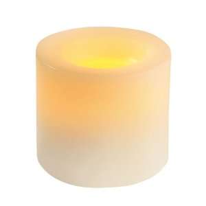 Inglow CGT54300WH01 Flameless Round Pillar Vanilla Scented Candle with 