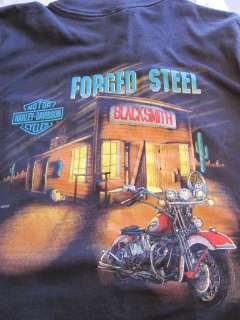 HARLEY DAVIDSON T Shirt mens M Forged Steel BLACKSMITH Cactus LONG 