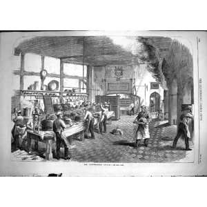   1867 Interior Charterhouse Kitchen Cooks Chefs Dinner