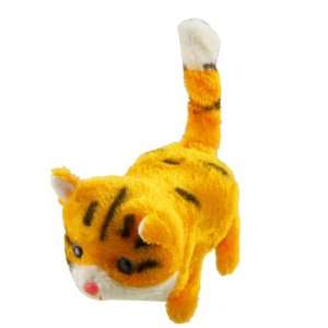   Child Orange Plush Walking Barking Electronic Cat Toy Toys & Games