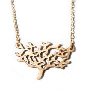  apop nyc Matte Gold Tree of Life Necklace 18 inch: Jewelry