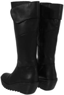 Fly London Womens Yule Black New Leather Long Boots  