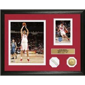  Yao Ming 2008 NBA All Star Game Used Net And Gold Coin 