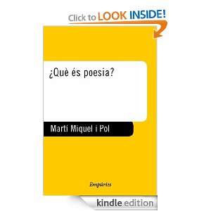 Què és poesia? (Biblioteca universal Empúries) (Catalan Edition 