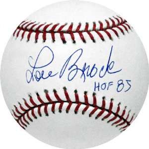   Brock Autographed MLB Baseball with HOF Inscription