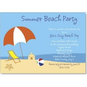  Lounging By The Beach Party Invitations: Home & Kitchen