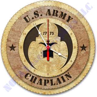 United States Army Chaplain Corps Birch Wall Clock  