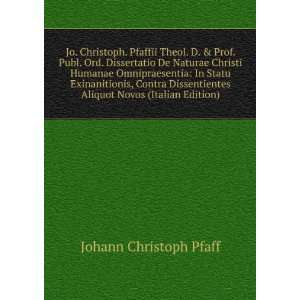   Novos (Italian Edition) Johann Christoph Pfaff  Books