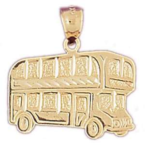  14kt Yellow Gold Tour Bus Pendant: Jewelry