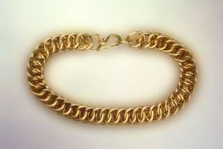 Gold Chain Maille Bracelet Half Persian Chain Maille  