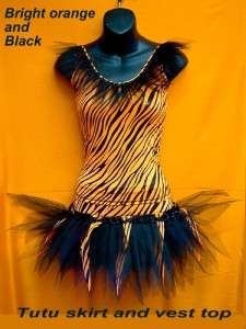 GIRLS 2 PIECE DANCE TUTU ~SKATE STAGE PARTY COSTUME   TIGER ANIMAL 