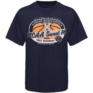 Xavier Musketeers NCAA 2009 Mens Basketball Navy Blue Sweet 16 T 