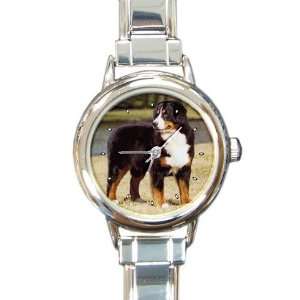  Bernese Mountain Dog Round Italian Charm Watch: Watches