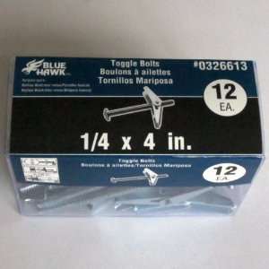    Blue Hawk 12 Pack 1/4 x 4 Toggle Bolts 7162: Home Improvement