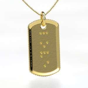  Feel the Love Dogtag, 14K Yellow Gold Necklace with 