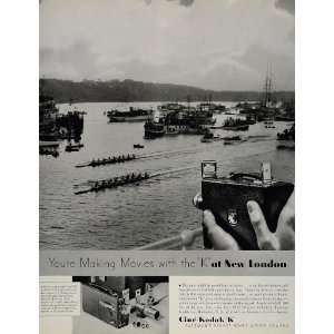  1934 Ad Cine Kodak K Movie Camera Rowing New London 