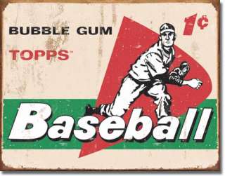 Topps 1957 Baseball Picture Cards Child Room Tin Sign  