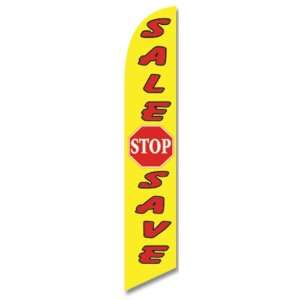 5ft SALE STOP SAVE Feather Banner Flag Set   INCLUDES 15FT POLE 