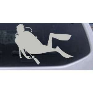 Silver 14in X 20.1in    Diver Sports Car Window Wall Laptop Decal 