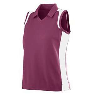 Custom Augusta Ladies Gameday Sleeveless Sport Shirts MAROON/ WHITE 