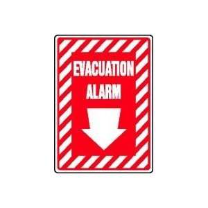  EVACUATION ALARM (ARROW DOWN) 14 x 10 Aluminum Sign 