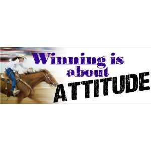   is about attitude barrel racing bumper sticker 7x21/2 Automotive