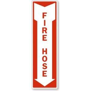  Fire Hose (Arrow) Aluminum Sign, 24 x 7