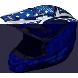 Fly Racing Kinetic Flash Helmet Youth Blue/White Medium:  