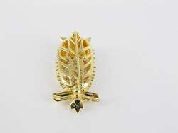 18kt Yellow Gold Owl Diamond Pin  