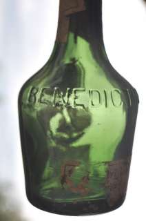 1920s Estonia Thick Dark Green Liquor Bottle BENEDECTINE still 