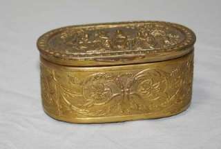 Antique French Art Nouveau Bronze Jewelry Box Case 1920  