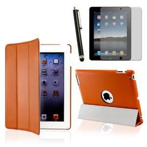  Slim fit Duel Layer Brown leather smart cover case and 