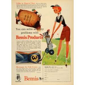  1955 Ad Bemis Bag Golfing Woman Coffee Bean Shipping 