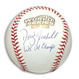 Doug Mirabelli Autographed Ball   with WS 04 Champs Inscription