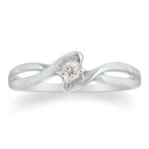  .07ct Diamond Promise Ring set in Sterling Silver ( Sizes 