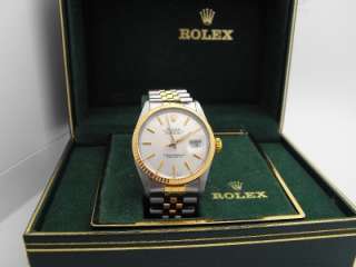 1988 Rolex Datejust Quick Set 16013 18k/SS Silver Dial Two Tone  