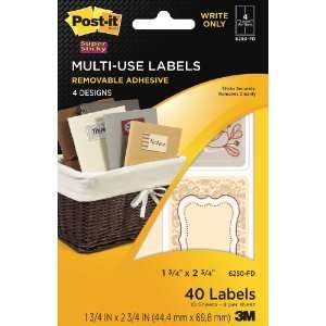 : Post it Multi Use Designer Series Labels, 4 Designs, Write Only, 1 