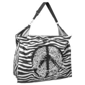    Animal Print Hay Bag With Peace Sign Cut Out 
