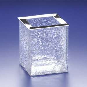   91129 Square Crackled Crystal Glass Toothbrush Holder 91129: Home