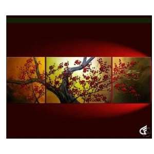  Golden Red   3 Piece Canvas Oil Painting: Everything Else