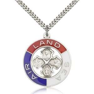  Sterling Silver Land, Sea, Air Pendant Jewelry